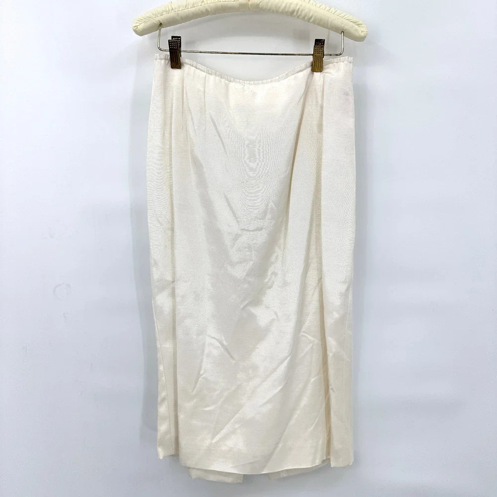 Vintage 80s Ivory Wedding Bridal Suit Set M Rosette Shoulder Lace Beaded‎